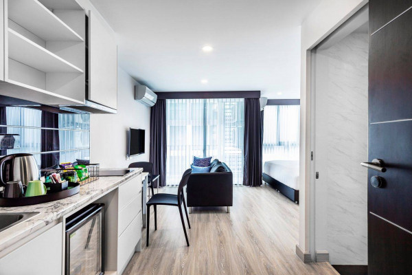 The Rizin Hotel & Residences. Studio 37 sqm. Located on the 2nd, 3rd and 8th floors